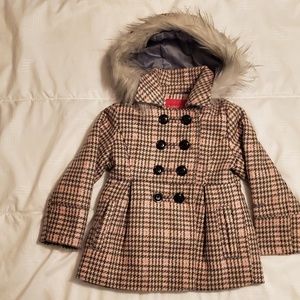 London Fog Houndstooth Pea Coat